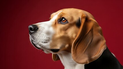 Alert Beagle Dog Profile with Expressive Eyes