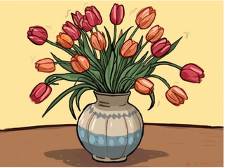 tulips in vase