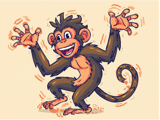 cartoon illustration of a monkey