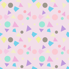 seamless pattern featuring various geometric shapes. minimalist design used for backgrounds, wrapping paper, or wallpaper. 