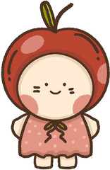 Cartoon apple character illustration.