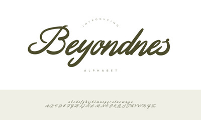 Beyondnes Bold Vintage Brush Script Font Alphabet Vector For Retro Logo And Packaging Design