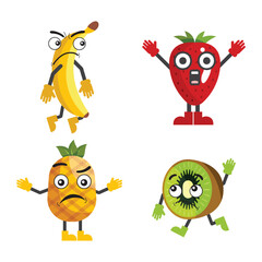 fresh fruit vector, beautiful, smile