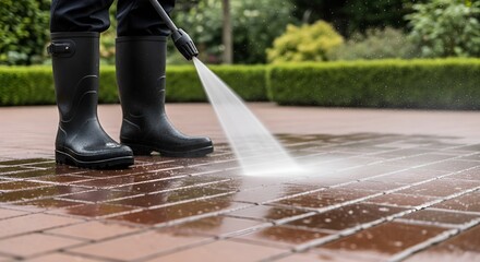 Cleaning Outdoor Paving with a High-Pressure Washer