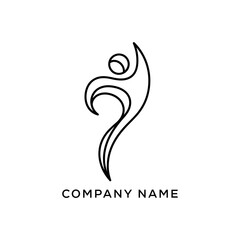 Obraz premium Abstract Human Figure Line Art Logo Design Concept.