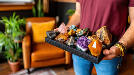 Intentional living Crystal collection tray home decor intentional living energy focus