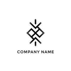 Obraz premium Modern abstract geometric logo design with distressed texture.