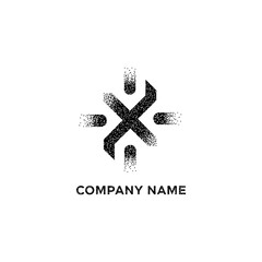 Obraz premium Modern abstract geometric logo with distressed texture and minimalist design.
