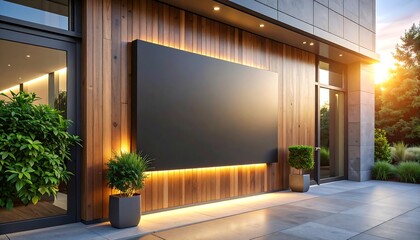 Outdoor Retail Wall Sign Mockup with Minimal Design and Clear Copy Space for Branding