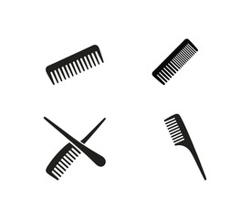 Hair styling tools silhouette illustrations