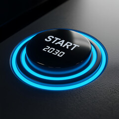 Digital Start 2030 Button Symbolizing Future Vision, Business Goals, and New Strategic Initiatives