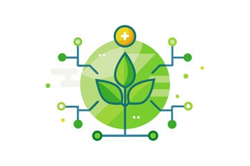 eco startup ecosystem growth icon
