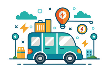 Naklejka premium electric transport network icon