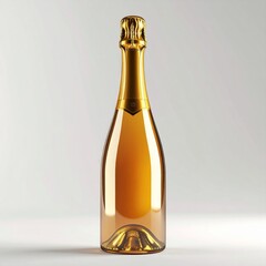 Golden Champagne Bottle with Light Brown Gradient in Studio Setting