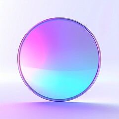 Iridescent Sphere with Gradient Lighting and Holographic Effect on White Background