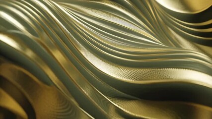 Luxurious metallic pattern with embossed horizontal stripes in polished gold finish viewed from above in a sophisticated environment.