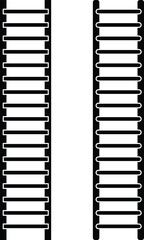 abstract black ladder silhouette illustration with horizontal rungs isolated on white background