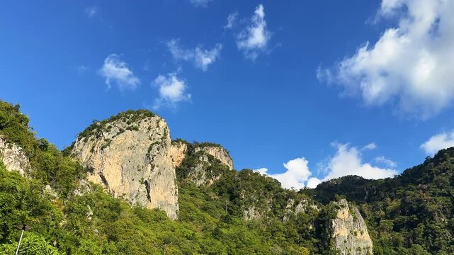 cloud timelapse over mountain nature background