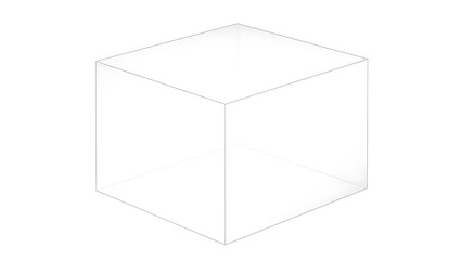 Simple outline of a cube shape.