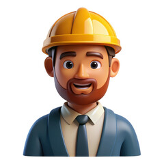 Friendly construction worker in hard hat smiling