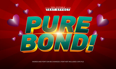 pure bond editable text effect for valentine projects
