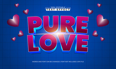pure love editable text effect for valentine projects