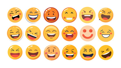 laughing emoticon vector set