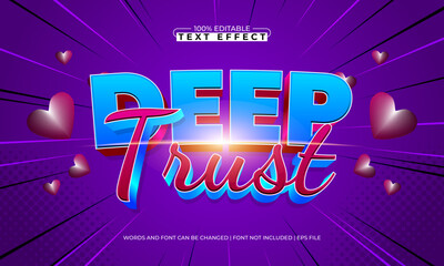 deep trust editable text effect for valentine projects
