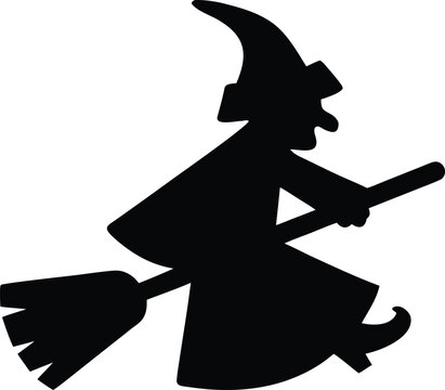 la befana witch italian epiphany festival silhouette vector illustration on transparent background