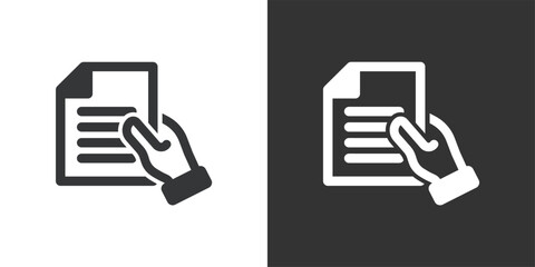 Submit Document icon. Solid glyph series icon