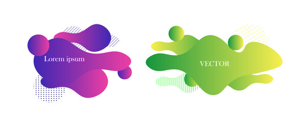Fluid color badges set. Abstract shapes composition. vector ilustration.