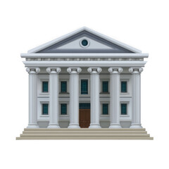 Obraz premium Elegant grand bank building facade with classical columns and pediment symbolizing finance