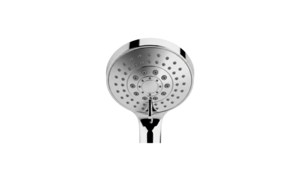 Polished shower head on a Transparent Background