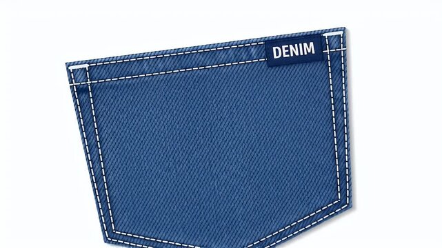 Blue Denim Jean Pocket Close Up With Stitching And Logo