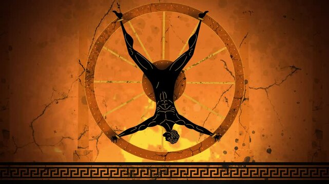 ixion punished bound to a spinning wheel in greek mythology