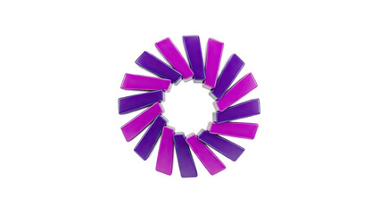 Obraz premium 3D Purple and pink abstract geometric shape on transparent background