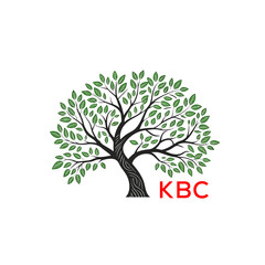 Obraz premium Green Tree of Life Logo Design KBC Later Logo , Natural Environment Tree Branding, Sustainable Tree LogoKBC tree logo, KBC tree of life, KBC green tree, KBC nature logo, KBC eco logo, KBC environme