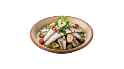 Anchovies with capers and garlic