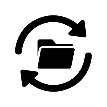 A folder with sync arrows, symbolizing file synchronization, continuous backup, data updating, cross-device access, and organized file management within shared systems.