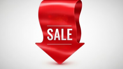 3d render of a red ribbon symbol on a white background as a business concept illustration for web technology and digital information design