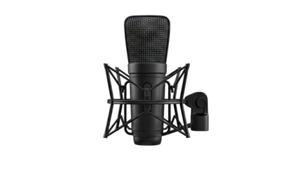 3D Professional Studio Microphone on Stand on transparent background