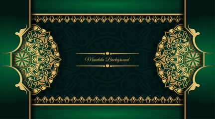luxury green background with mandala ornament