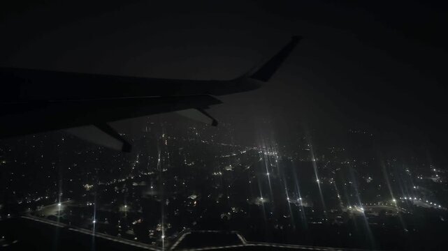 Indian airlines night and day flight from Delhi airport to Srinagar Kashmir destination featuring Airbus cabin window views cloudy skies and travel atmosphere journey, but air pollution in 4k footage.