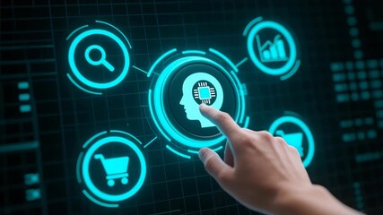 Ai agent generative, rpa transformation robotic process automation, big data, business automation, technology innovation, digital interface touchscreen human chip analytics search - Powered by Adobe