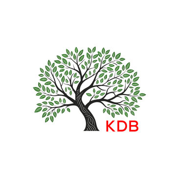 Green Tree of Life Logo Design KDB Later Logo , Natural Environment Tree Branding, Sustainable  Tree Logo
