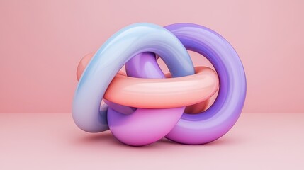 Mesmerizing 3d interlinked rings symbolizing unity connection infinite cycle abstract digital art design.