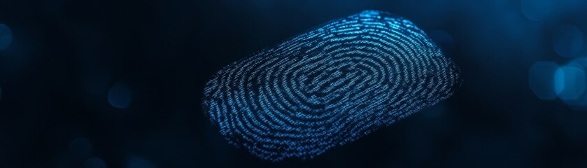 Detailed human fingerprint impression on dark background for forensic science and security analysis.