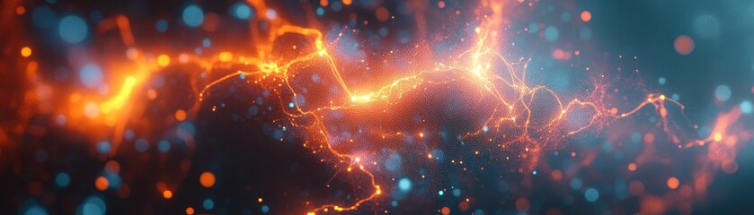 Captivating abstract blur of vibrant orange and tranquil blue hues creating dynamic visual art background for digital display.