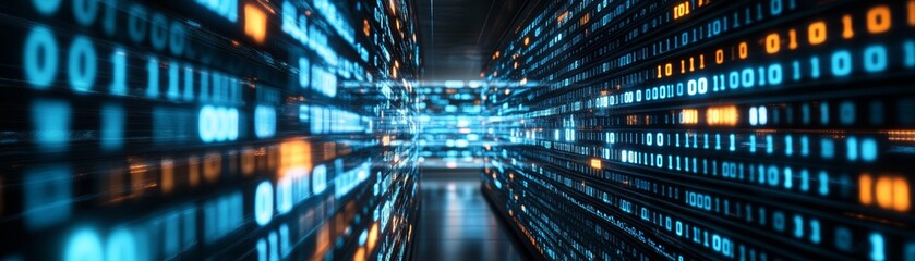 Stunning modern architectural hallway with extensive and bright interior lighting creating an expansive and serene passage.