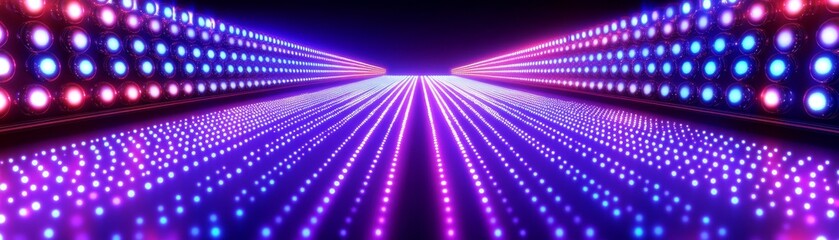 Captivating modern tunnel with bright illuminating lights architectural wonder pathway for deep underground journey and infrastructure travel.